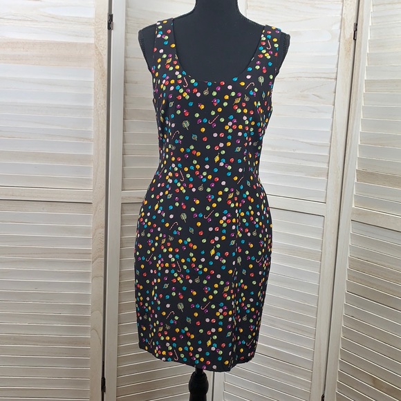 Nicole Miller Dresses & Skirts - Nicole Miller New York City Christmas ornament holiday silk sheath dress 6 VTG